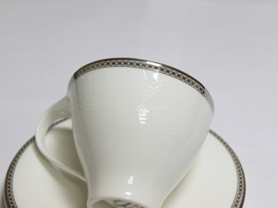 Чайный сервиз, белый, Royal Bone China, Silver palsley