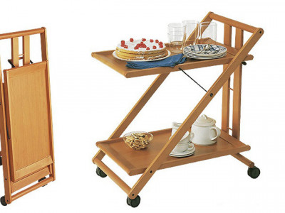 Сервировочный столик Sprint, орех, откр. 77х45х69 см закр. 104х45х11 см, Foppapedretti, Сервировочный столик