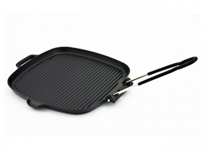 Сковорода-гриль чугунная, черный, 275х255х30 мм, Chasseur, Black