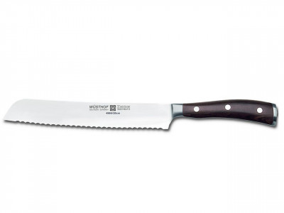 Кухонный нож для хлеба, коричневый, 200 мм, WUESTHOF, Ikon