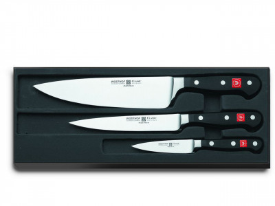 Набор кухонных ножей, 3 пр, черный, WUESTHOF, Classic