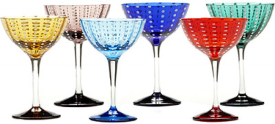 Набор бокалов для коктейлей, 0.23 л, 108 мм, 6 пр, разноцветный, 108x108x156 мм, Zafferano, Perle