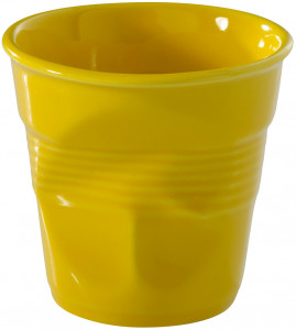 Мятый стакан для эспрессо, 0.08 л, 65 мм, желтый, Revol, Froisses