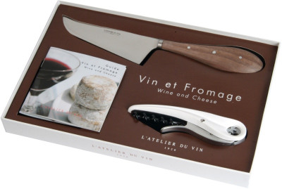 Набор для вина и сыра Софт машин: штопор + нож + книга-руководство, 3 пр, серый, стальной, L'ATELIER DU VIN