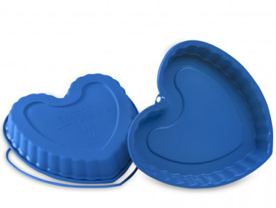 Силиконовая форма для выпечки Сердце, 220 мм, синий, Silikomart, Classic