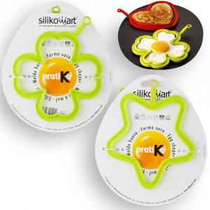 Набор силиконовых форм для яичницы, 2 пр, зеленый, Silikomart, Pratika