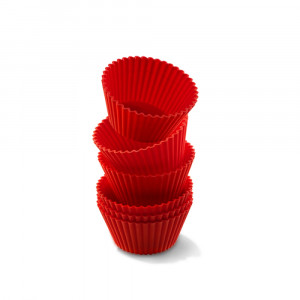 Набор силиконовых форм для маффинов, 70 мм, 6 пр, красный, Silikomart, Wonder Cakes