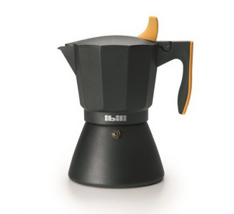 Гейзерная кофеварка на 6 чашек, черный, оранжевый, IBILI, Sensive