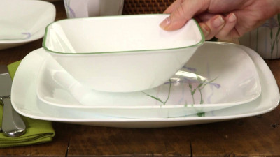 Небьющаяся суповая тарелка, 0.65 л, белый, рисунок, CORELLE, Shadow Iris