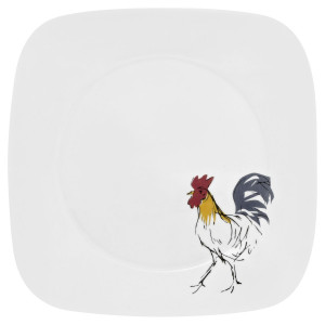 Небьющаяся обеденная тарелка, 260х260 мм, белый, рисунок, CORELLE, Country Dawn