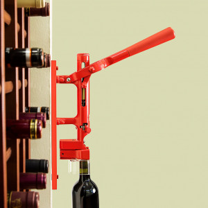 Штопор настенный с деревянным креплением, красный, 90х115х595 мм, BOJ, Professional Wall-mounted Corkscrew with Wood