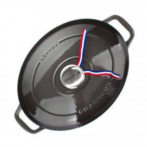 Кастрюля чугунная с крышкой, 3.6 л, 270 мм, серебристо-черный, Chasseur, Caviar