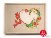 Столик для завтрака Сердце из тюльпанов, светлое дерево, 36х52х24, ИНКО, Коллекция «Романтика»