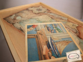 Столик для завтрака Путешествие, светлое дерево, 52x36x25 см, ИНКО, Коллекция «Мужские рисунки»