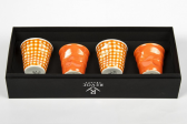 Набор мятых стаканов для эспрессо в подарочной упаковке, 0.08 л, 65 мм, оранжевый, Revol, Froisses