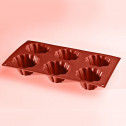 Силиконовая форма для выпечки кексов, 80 мм, терракотовый, Silikomart, Classic
