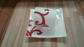 Чайная пара, белый, Royal Bone China, Araya red