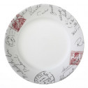 Небьющаяся обеденная тарелка, 270 мм, белый, рисунок, CORELLE, Sincerely Yours