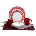 Небьющаяся обеденная тарелка, 270 мм, белый, красный, CORELLE, Brushed Red