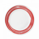 Небьющаяся закусочная тарелка, 220 мм, белый, красный, CORELLE, Brushed Red