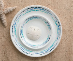 Небьющаяся закусочная тарелка, 220 мм, белый, рисунок, CORELLE, Ocean Blues