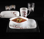 Небьющаяся суповая тарелка, 0.65 л, белый, рисунок, CORELLE, Hanami Garden
