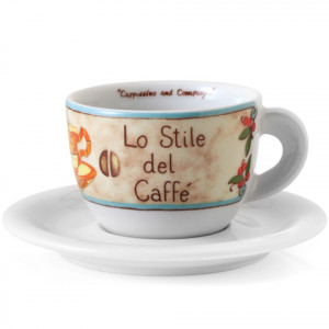 Набор кофейных пар для капучино с местом для кофе, 2 пр, деколь Espresso Italiano, Ancap, Edex