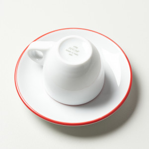 Кофейная пара для эспрессо, 0.075 л, 64 мм, красный, ободок на чашке/блюдце, Ancap, Verona Millecolori Rims