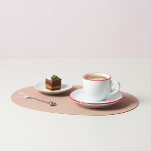 Кофейная пара для эспрессо, 0.075 л, 64 мм, красный, ободок на чашке/блюдце, Ancap, Verona Millecolori Rims
