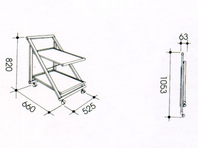 Сервировочный столик, вишня, 660х525x820, ARIS SRL, Plio