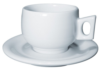 Кофейная пара для капучино, 0.2 л, белый, Ancap, Lido