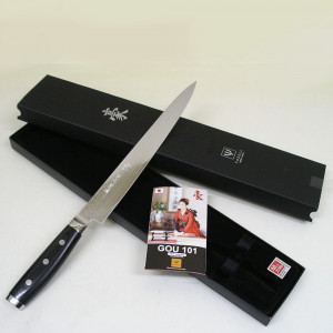 Нож для тонкой нарезки, черный, 255 мм, YAXELL, Gou