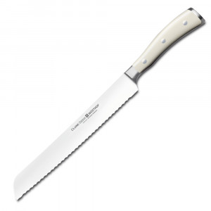 Кухонный нож для хлеба, белый, 230 мм, WUESTHOF, Ikon Cream White
