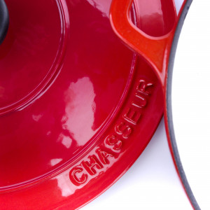 Кастрюля чугунная с крышкой, 3.8 л, 240 мм, алый, Chasseur, Light red
