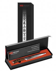 Набор ножей с подставкой, 6 пр, черно-коричневый, стальной, Mikadzo, Damascus Suminagashi