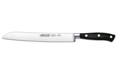 Кухонный нож для хлеба, черный, 200 мм, Arcos, Riviera