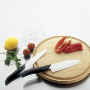 Нож кухонный керамический для овощей и фруктов, черный, Kyocera, Black&White