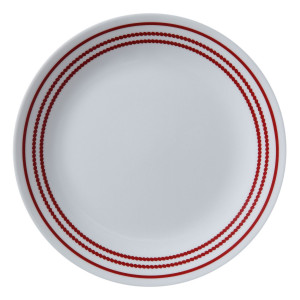 Небьющаяся закусочная тарелка, 220 мм, белый, красный, CORELLE, Ruby Red
