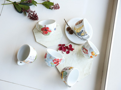 Кофейные пары для капучино, 0.19 л, 2 пр, деколь Giardino Delle Meravig, Ancap, Edex