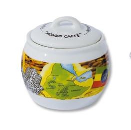 Сахарница фарфоровая, 0.35 л, деколь Mondo Caffe, Ancap, Belem