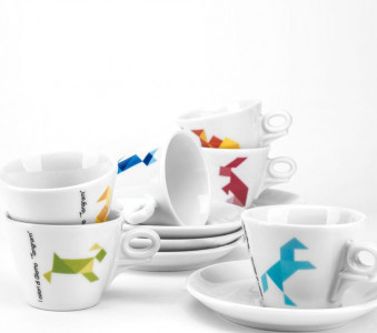 Кофейные пары для капучино, 0.18 л, 6 пр, деколь Tangram, Ancap, Giotto