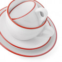 Кофейная пара для двойного капучино, 0.26 л, красный, ободок на чашке/блюдце, Ancap, Verona Millecolori Rims