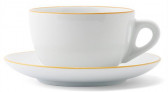 Кофейная пара для латте, 0.35 л, желтый, ободок на чашке/блюдце, Ancap, Verona Millecolori Rims