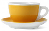 Кофейная пара для капучино, 0.18 л, 85 мм, желтый, деколь чашка, ручка, блюдце, Ancap, Verona Millecolori