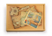 Столик для завтрака Путешествие, светлое дерево, 52x36x25 см, ИНКО, Коллекция «Мужские рисунки»