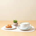 Кофейная пара для латте, 0.35 л, морская волна, ободок на чашке/блюдце, Ancap, Verona Millecolori Rims