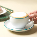 Кофейная пара для капучино, 0.18 л, 87 мм, морская волна, ободок на чашке/блюдце, Ancap, Verona Millecolori Rims