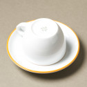 Кофейная пара для капучино, 0.18 л, 87 мм, желтый, ободок на чашке/блюдце, Ancap, Verona Millecolori Rims