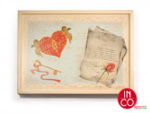 Столик для завтрака Ключ к сердцу, светлое дерево, ИНКО, Коллекция «Романтика»