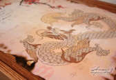 Столик для завтрака Китайский дракон, темное дерево, 520x360x240 мм, ИНКО, Коллекция